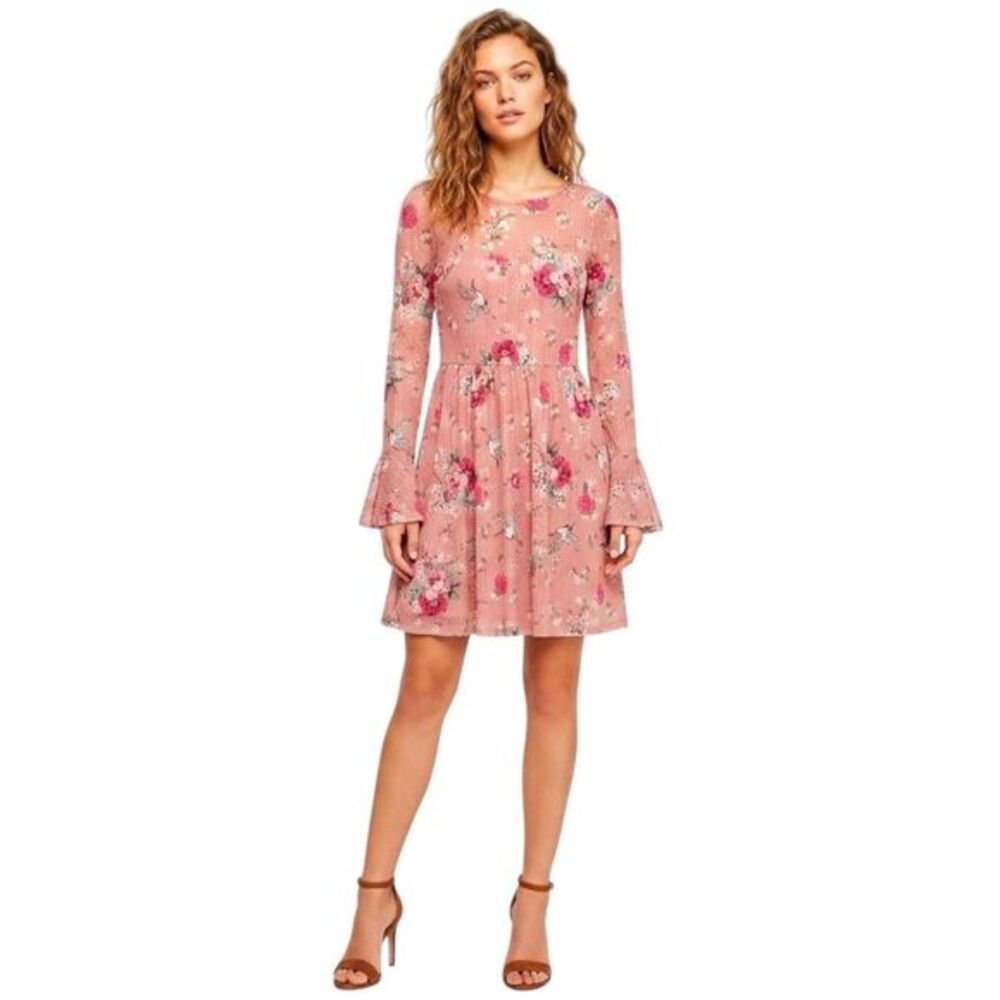 As u wish Long Sleeve Floral Dress Bohemian Whimsical Graduation Party Sz Small